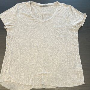 Prana Relaxed Cream Tan Short Sleeve Tee
